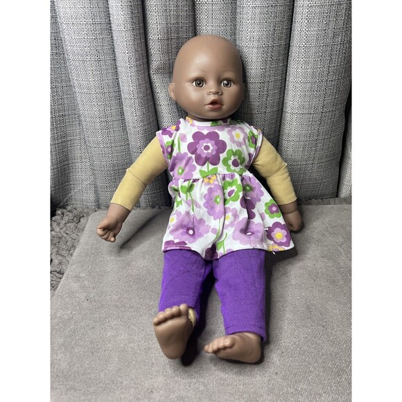 King State Baby Doll African American Cloth Body 18 Inch Outfit Toy - Picture 1 of 9